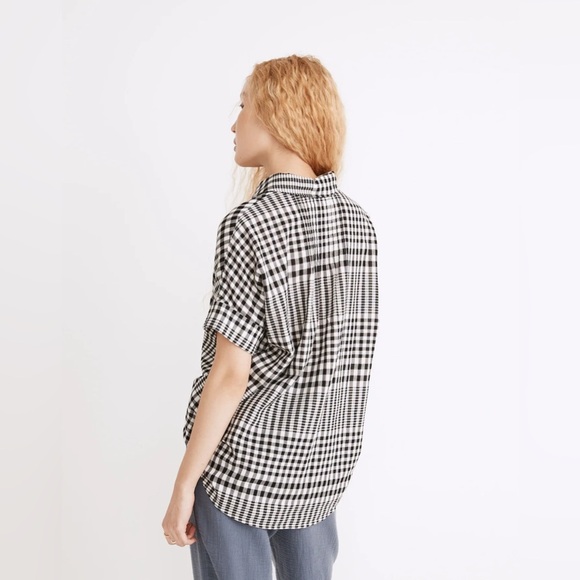 Madewell Courier Pintuck-Back Shirt in Double-Faced Plaid, small - Picture 4 of 7